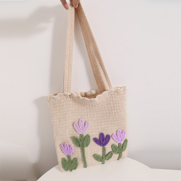 Tulip Handwoven Handheld Material Bag - Image 2