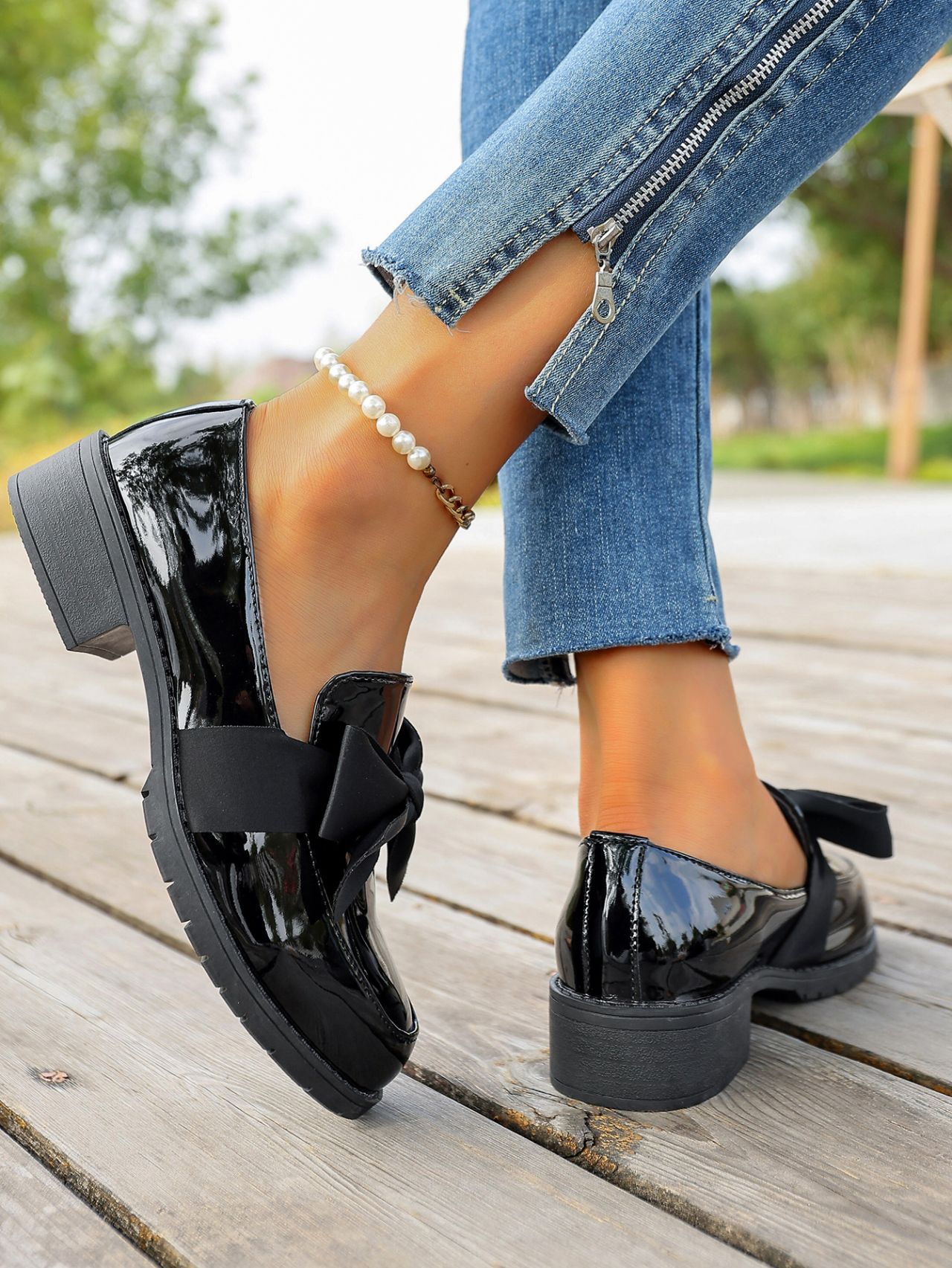 Plus-size Bow-knot Slip-on Loafers For Women - Image 14