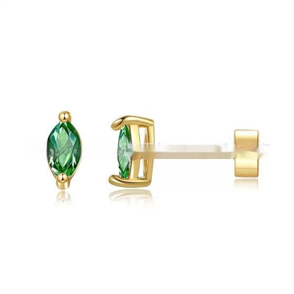 Two-claw Zircon Stud Earrings, Unique Niche Design With Zircon Inlay - Image 2