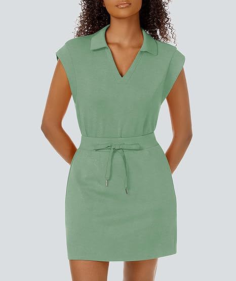 Casual Covered-Sleeve Lapel Shirt And Summer Sports Skirt Set - Image 37