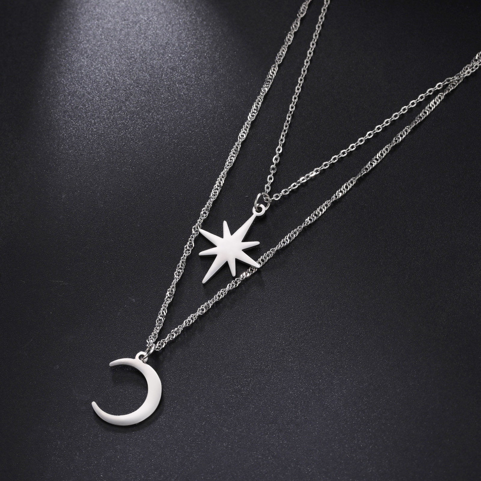 Japan-Korea Style Trendy Titanium Steel Cutout Fashionable Minimalist Clavicle Chain - Image 1