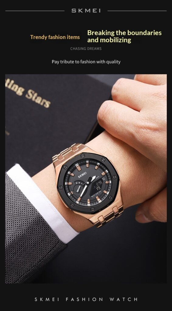 Men's Creative Multifunction Dual-Display Business Electronic Watch
