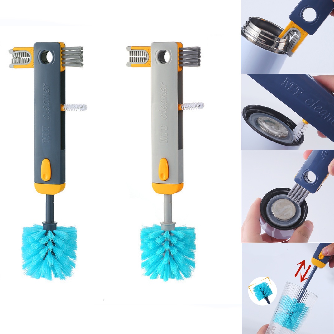 4 In 1 Bottle Gap Cleaner Brush Multifunctional Cup Cleaning Brushes Water Bottles Clean Tool Mini Silicone U-shaped Brush Kitchen Gadgets - Image 1