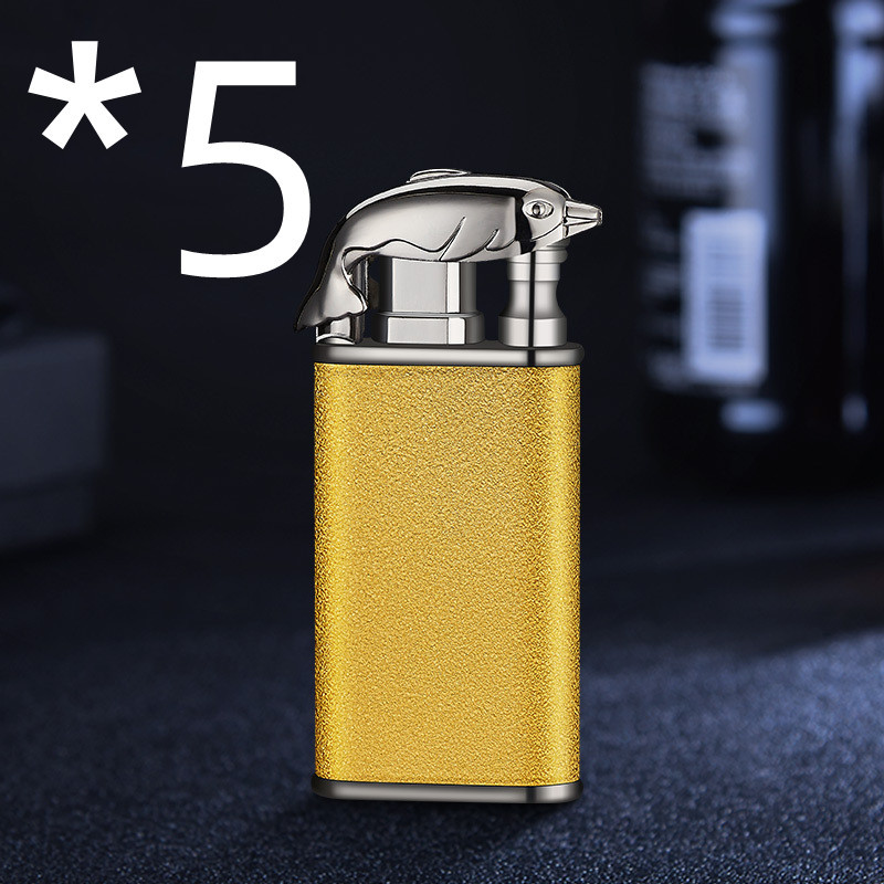 Creative Blue Flame Lighter Dolphin Dragon Tiger Double Fire Metal Winproof Lighter Inflatable Lighter - Image 35