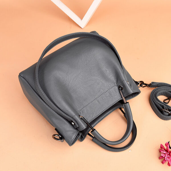 Bags Handbags Korean Fashion Women's Bags Soft Leather Retro Bucket Bag Handbag - Image 5