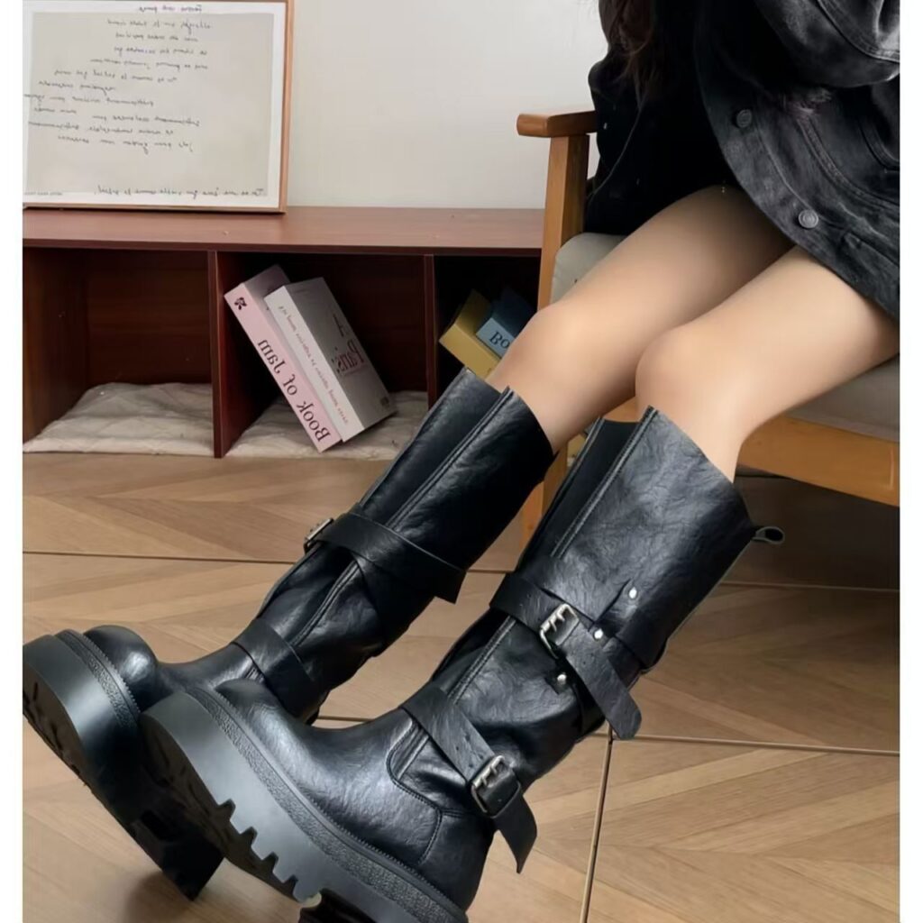 Women's Multi Functional Belt Buckle Long Boots