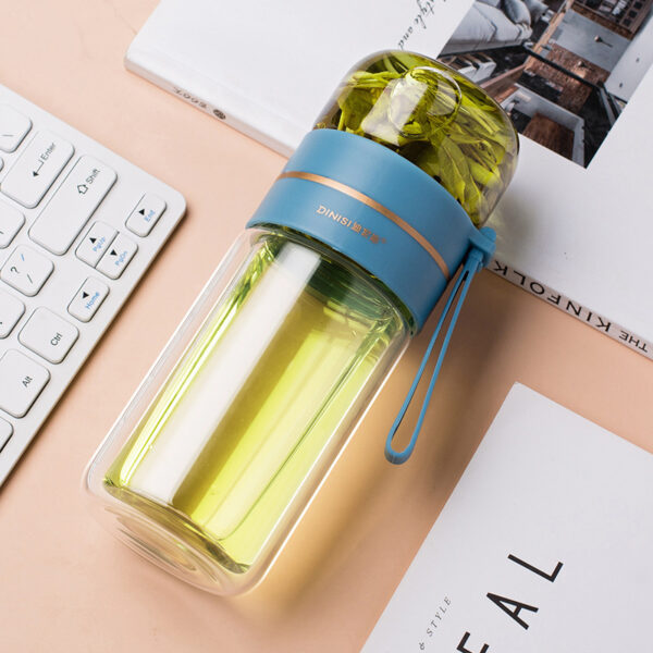 Glass Water Bottle With Tea Infuser Filter Tea Separation Double Wall Glass Bottle Leakproof Water Bottle - Image 21