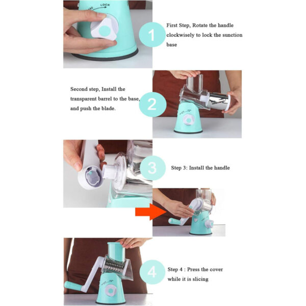 Manual Kitchen Accessories Multifunctional Round Mandoline Potato Slicer Vegetable Cutter Slicer Cheese Kitchen Gadgets - Image 13