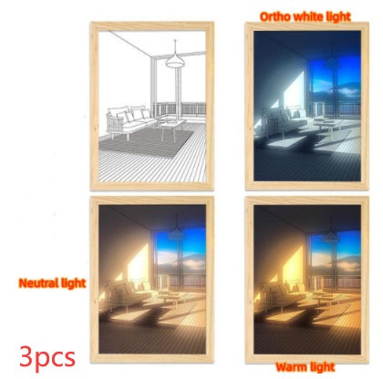 Illuminated Picture LED Decorative Light Painting Bedside Picture Style Creative Modern Simulate Sunshine Drawing Night Light Gift - Image 48