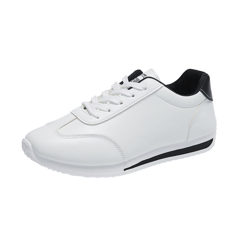 Plus-size Women's Leather Lace-up Casual Sneakers