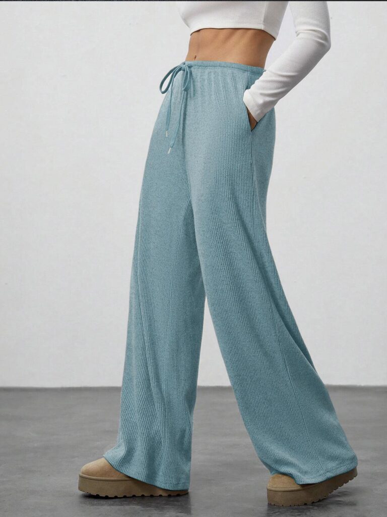 Women's Solid-color Casual Straight-leg Pants