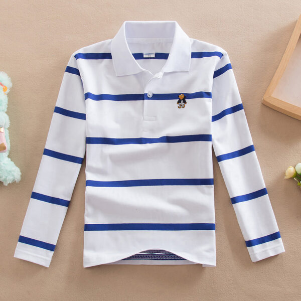 Turn-down Collar Long-sleeve T-shirt Childrens Clothing Business Top - Image 4