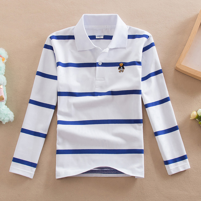 Turn-down Collar Long-sleeve T-shirt Childrens Clothing Business Top - Image 4