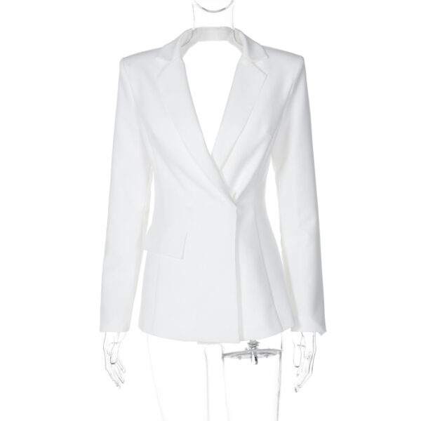 Sexy White Backless Blazer - Image 2