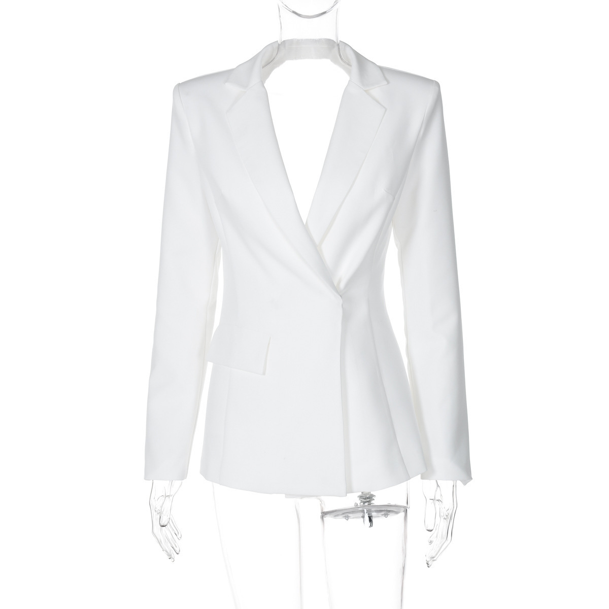 Sexy White Backless Blazer - Image 2