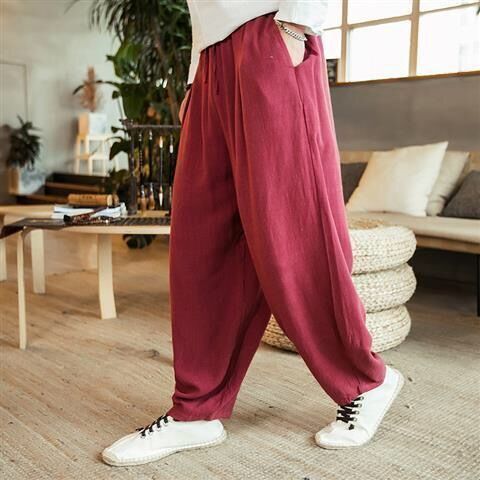 Chinese style large fat wide leg pants - Image 31
