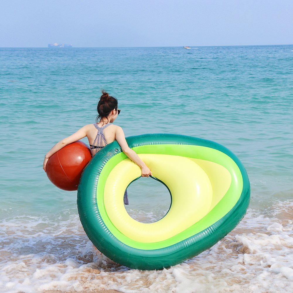 Inflatable Giant Avocado Pool Float Pool Swimming Float Swimming Ring Pool Circle Party  Buoy Toy - Image 2