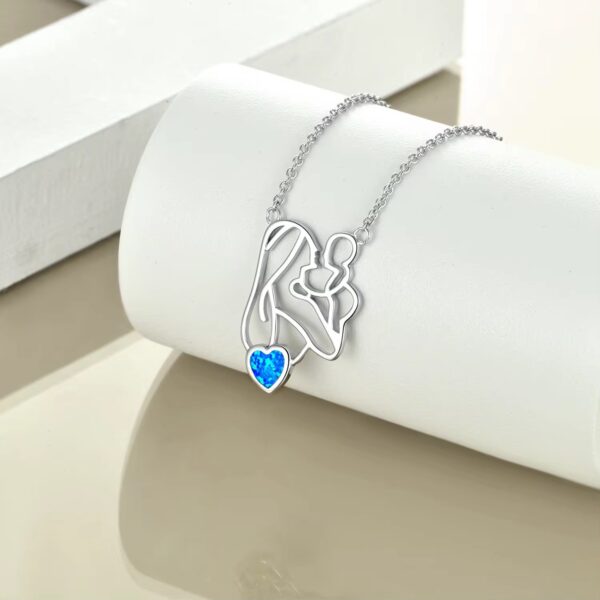 S925 Silver Mothers Day Heart-shaped Hollow All-Match Parent-Child Necklace