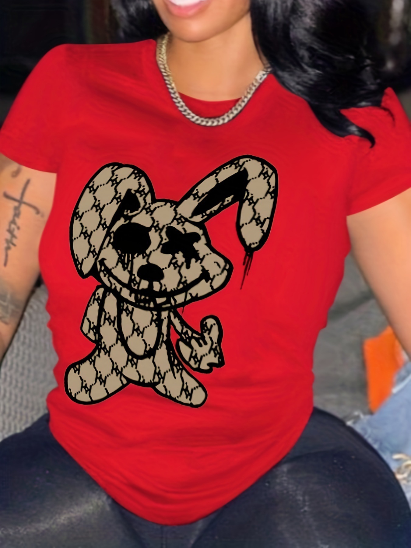 3D-printed Chic Casual Womens Short-sleeve Crewneck T-shirt - Image 25