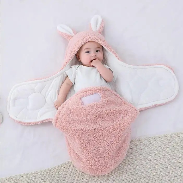 Super Soft Baby Sleeping Bag Fluffy Fleece Newborn Blanket Swaddle Blankets, Unisex Baby Wrap For Newborn Baby Boys Girls With Head-Protecting & Head-Supporting Function, Wearable Swaddle Sleep Sack - Image 6