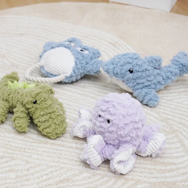 Plush Dog Toy Animals Shape Bite Resistant Squeaky Toys Corduroy Dog Toys For Small Large Dogs Puppy Pets Training Accessories - Image 7
