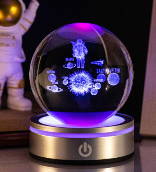 Creative 3D Inner Carving Luminous Crystal Ball Colorful Gradient Small Night Lamp Home Decorations Gifts Selection - Image 12