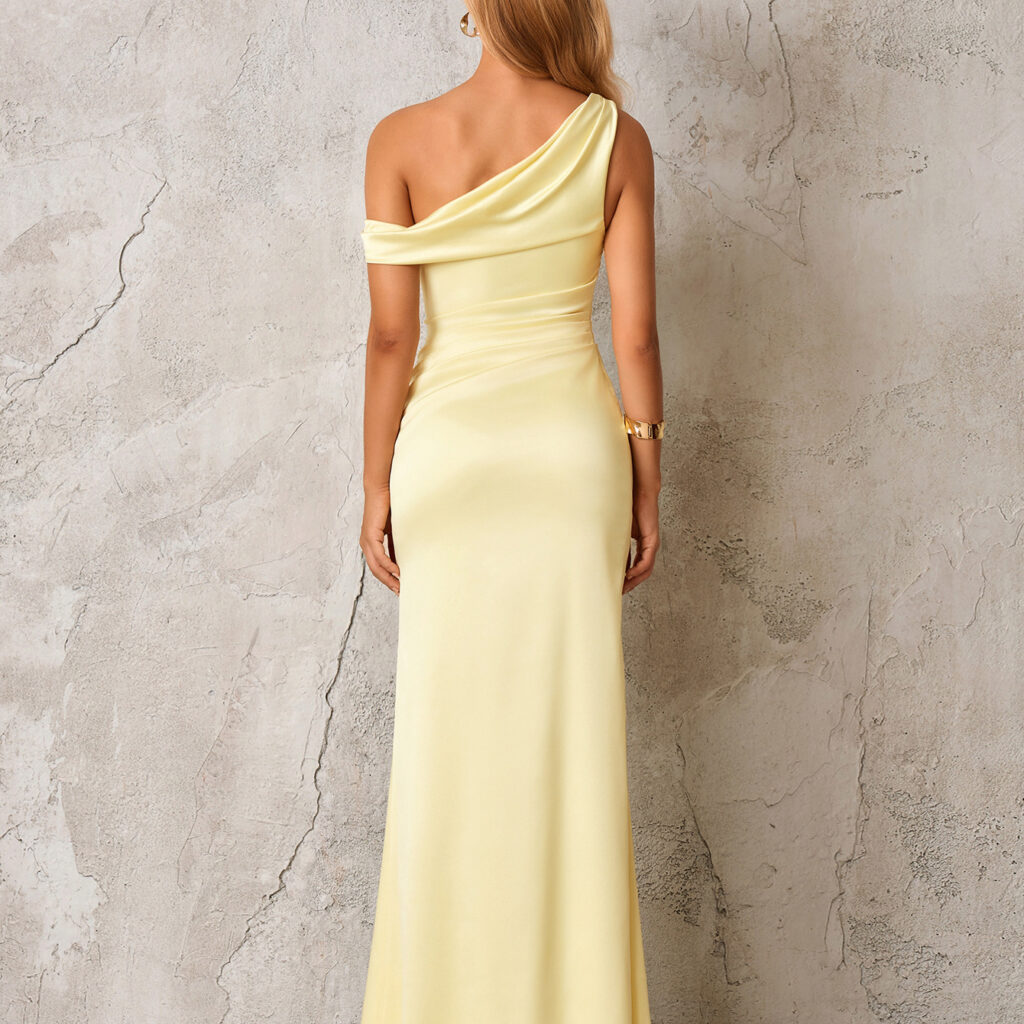 Slant-shoulder Figure-hugging Slimming Sexy And Elegant One-shoulder Dress