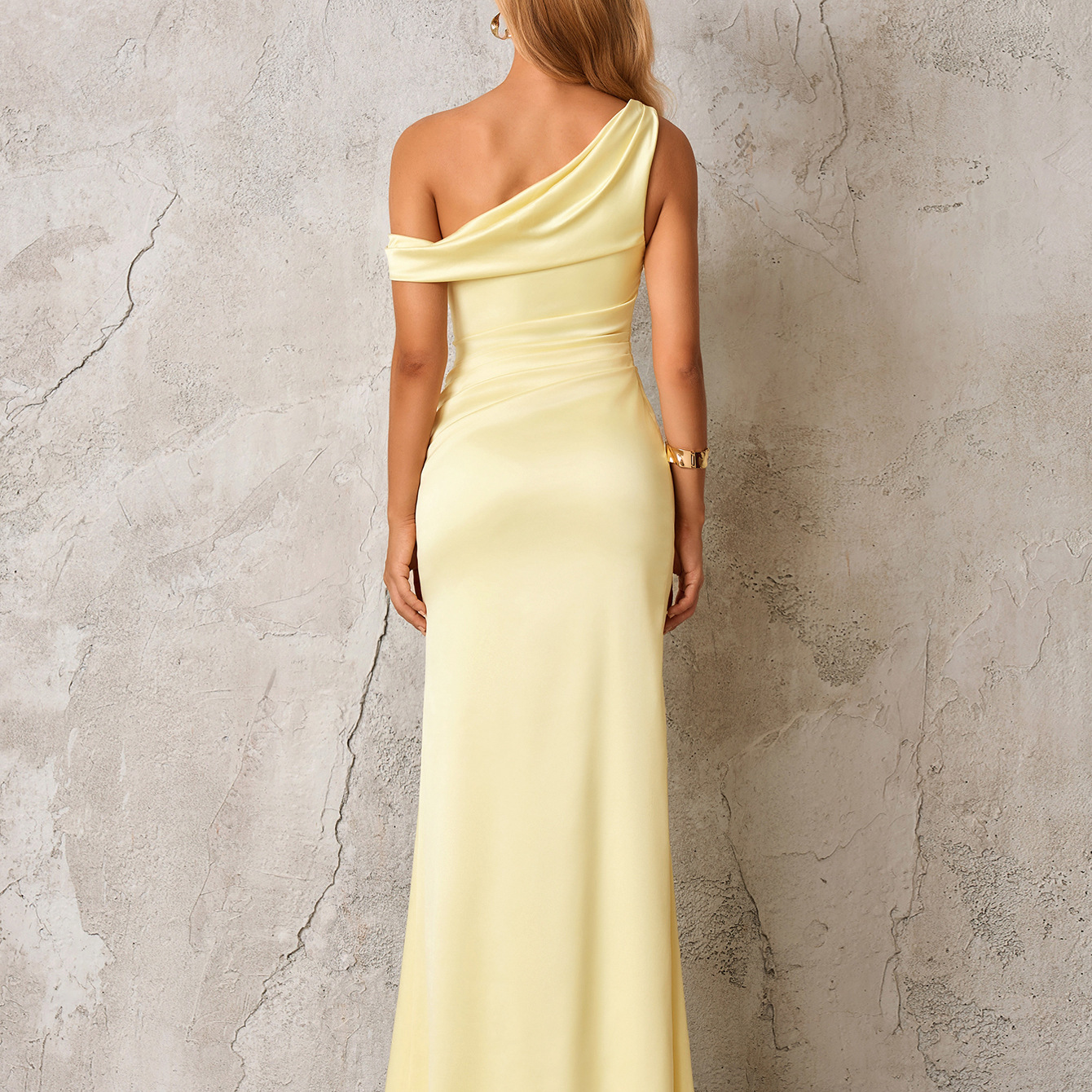 Slant-shoulder Figure-hugging Slimming Sexy And Elegant One-shoulder Dress - Image 2