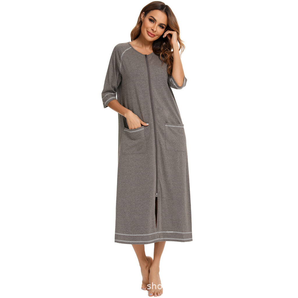Comfortable Cardigan Womens Base-Layer Pajamas For Autumn And Winter