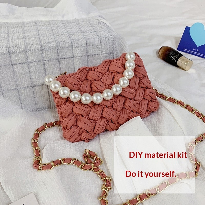 DIY Craft Kit Yarn, Crochet Hook, And Fabric Strips For Making A ShoulderCrossbody Bag - Image 7