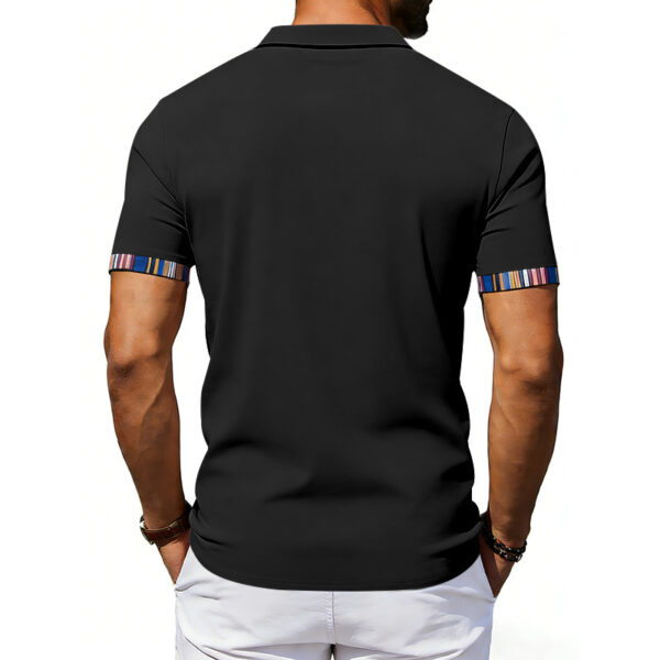 Men's Casual Lapel Contrast-color Polo Shirt Short-sleeve Polo Tee - Image 23