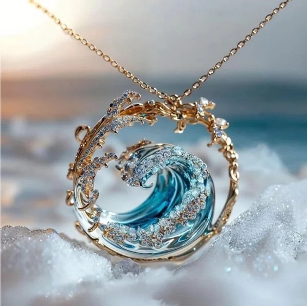 New Creative Light Luxury Wave Jewelry Set, Ocean Wave Design Ring And Earrings, All-Match For Women - Image 6