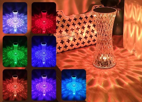Creative Crystal Diamond Table Lamp Rechargeable Acrylic Bedroom Bedside - Image 5