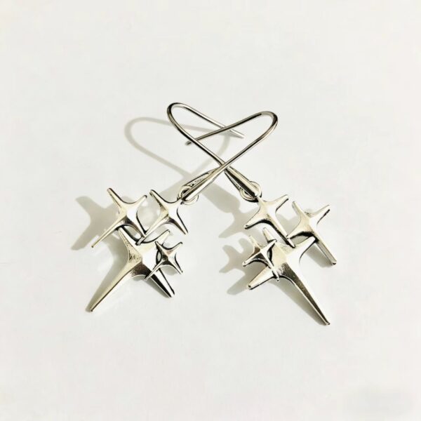 Unique Irregular Silver Copper Womens Instagram-Style High-End Earrings - Image 5
