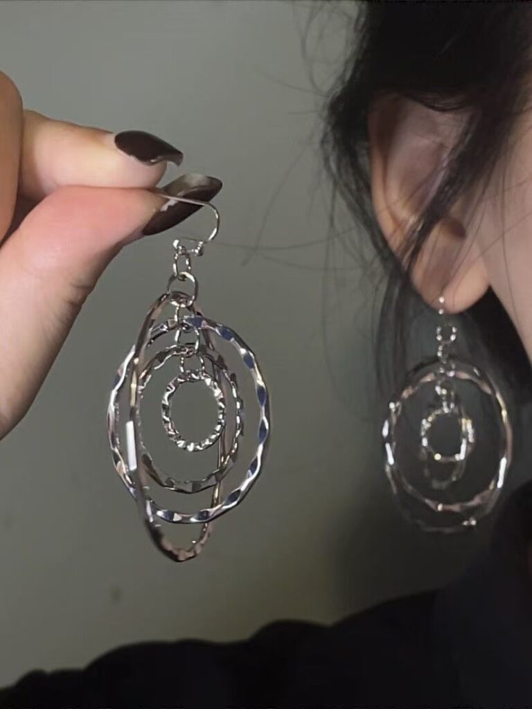 1 Pair Layered Hammered Dangle Earrings For Women, Bohemian Boho Vintage Style, Durable Drop Earrings With Exquisite Details, Elegant For Daily & Formal Occasions, All Year Wear, Perfect Gift Vacation