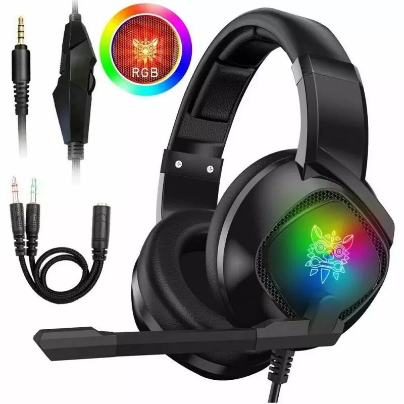 Gaming Headset For X-box One, PS4 Over Ear Headphones RGB Earphone With Noise Cancellation Microphone Volume Controller Tablet - Image 1