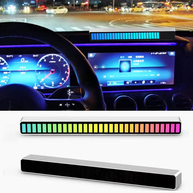 New Car Sound Control Light RGB Voice-Activated Music Rhythm Ambient Light With 32 LED 18 Colors Car Home Decoration Lamp - Image 1