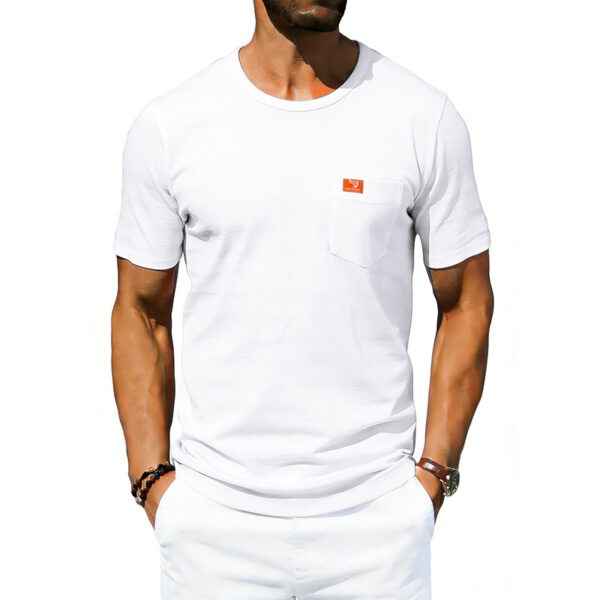 Men's Loose-fit Retro Simple Casual Crew-neck Short-sleeve T-shirt - Image 83