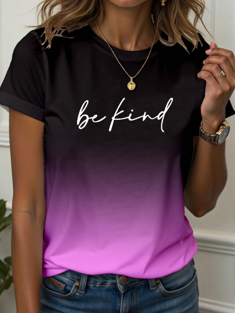 3D-printed Chic Casual Womens Short-sleeve Crewneck T-shirt