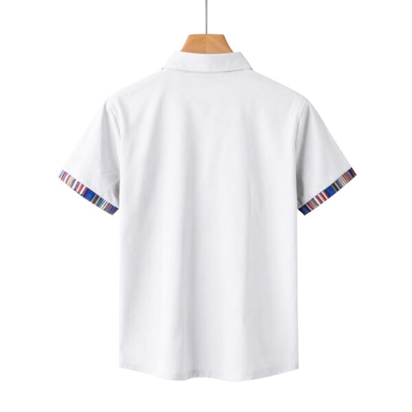 Men's Casual Lapel Contrast-color Polo Shirt Short-sleeve Polo Tee - Image 24