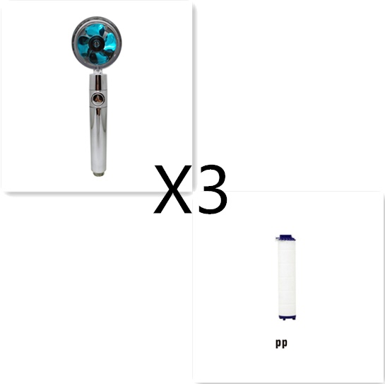 Shower Head Water Saving Flow 360 Degrees Rotating With Small Fan ABS Rain High Pressure Spray Nozzle Bathroom Accessories - Image 75