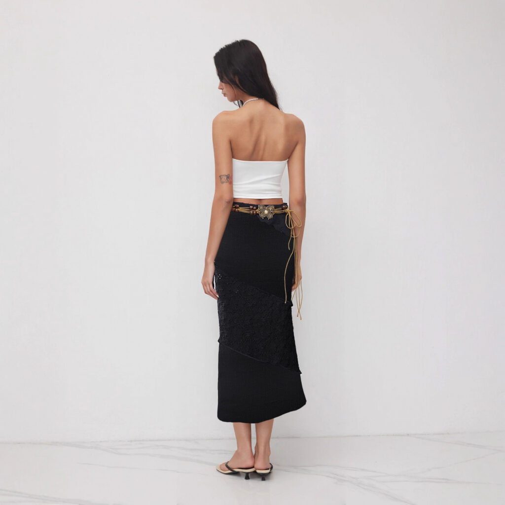 Retro Woven Butterfly Waist Cord Accessory Skirt