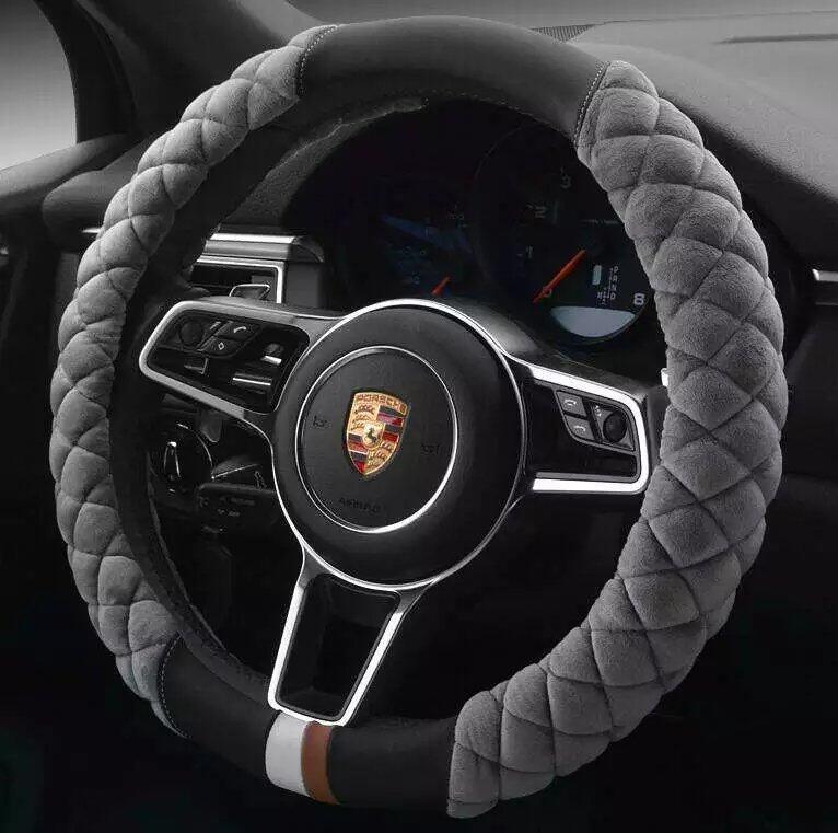 Universal Car Steering Wheel Cover Winter Decoration Cute 38cm Plush Footprint Auto Automobile Vehicle Steering Wheel Protector - Image 8