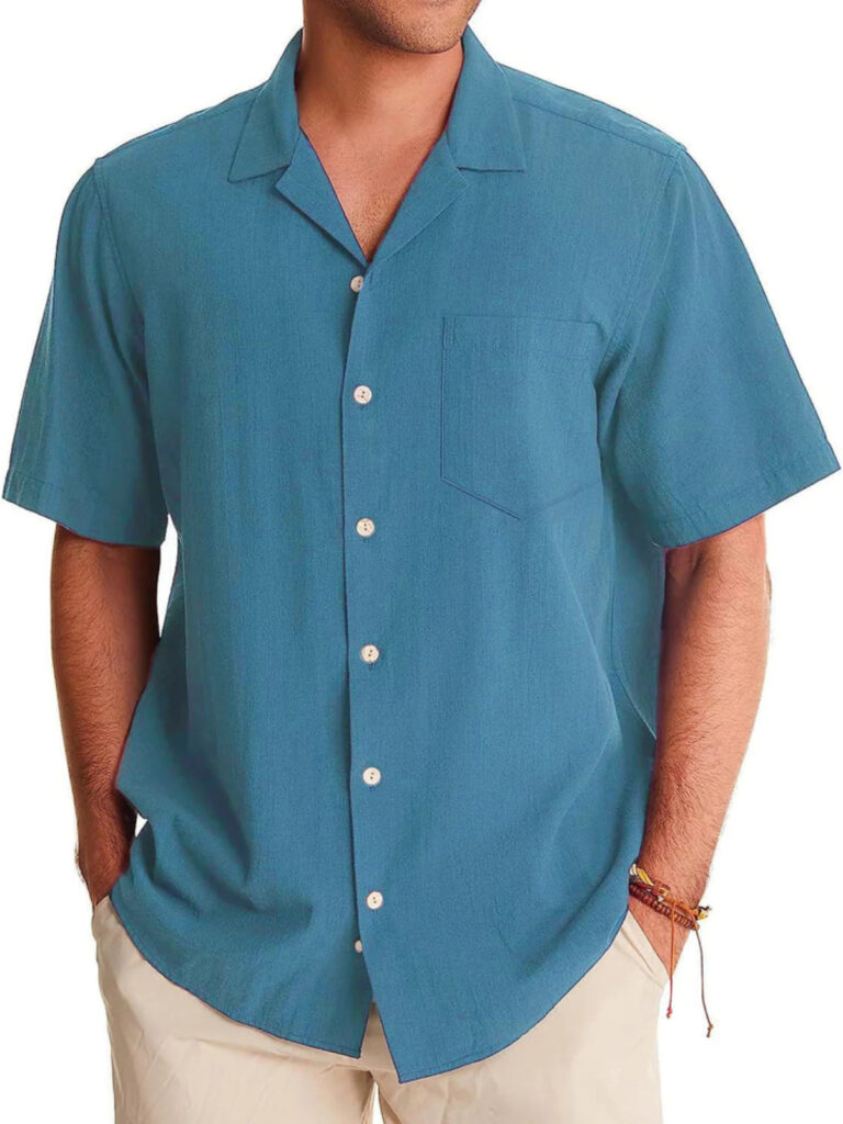 Men's Striped Fashionable Loose Short-Sleeve Shirt