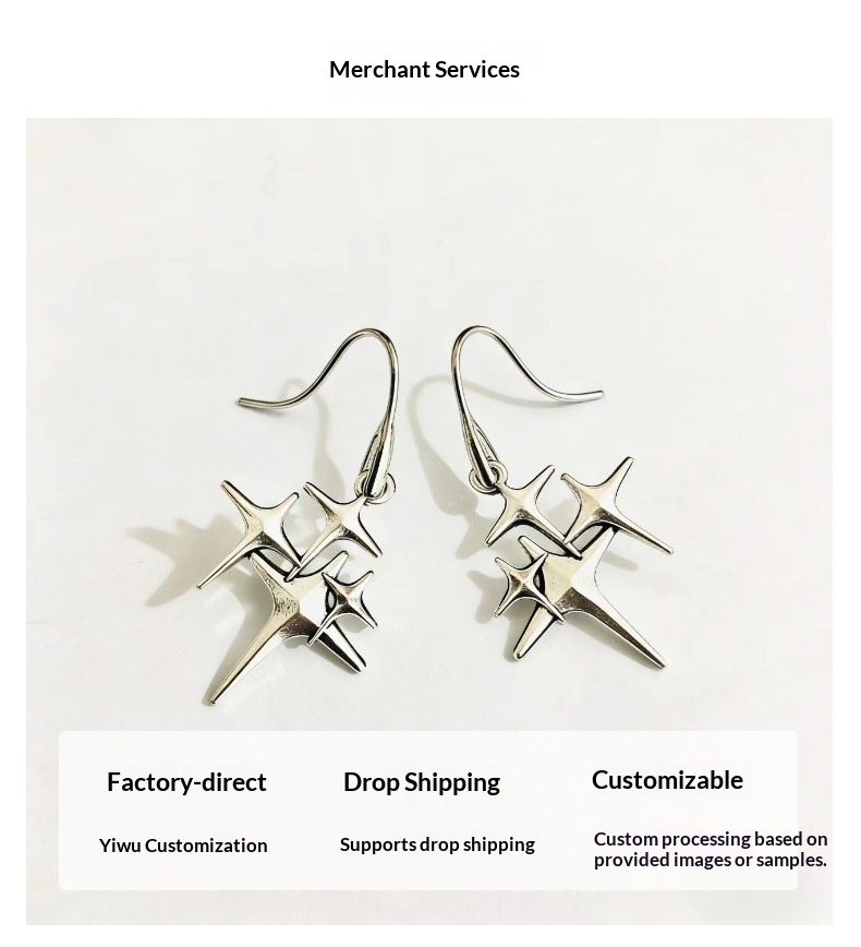 Unique Irregular Silver Copper Womens Instagram-Style High-End Earrings - Image 7