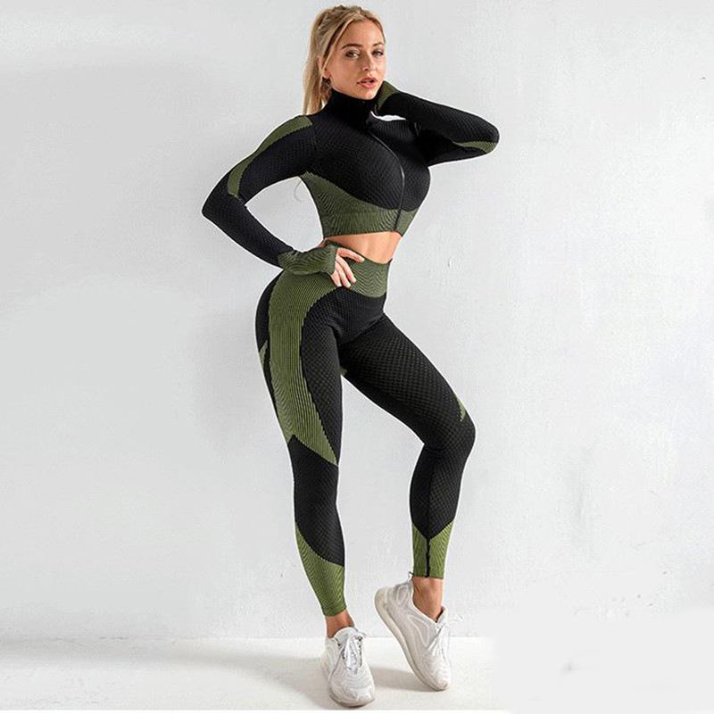 3PCS Yoga Set Seamless Sport Set Women Gym Clothing Leggings Women Crop Top Sports Bra Women Fitness Gym Set Womens Outfits Tracksuit - Image 16