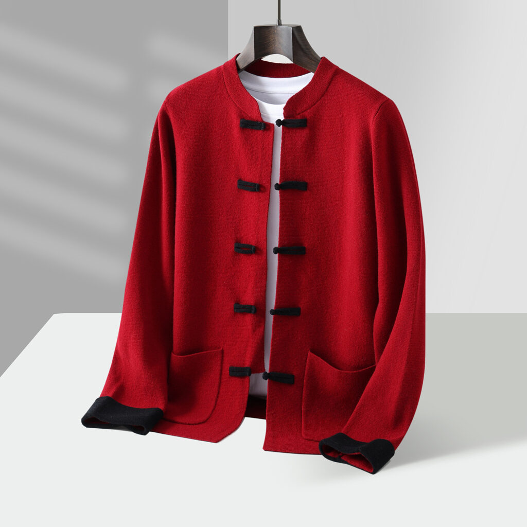 Chinese-style Tang Suit Mens Retro Casual Long-sleeve Jacket