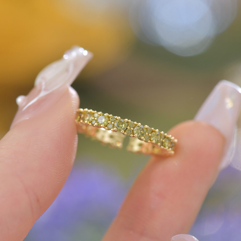 Purple Zircon Ring With Adjustable Opening