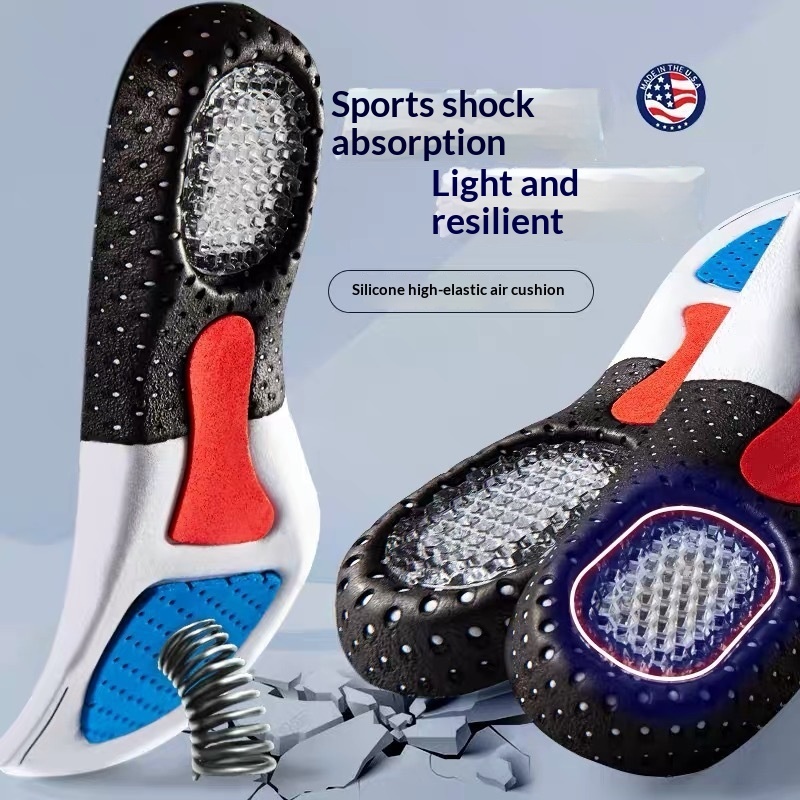 Arch-support Athletic Insoles With Sweat-absorbing Latex Air Cushioning - Image 1