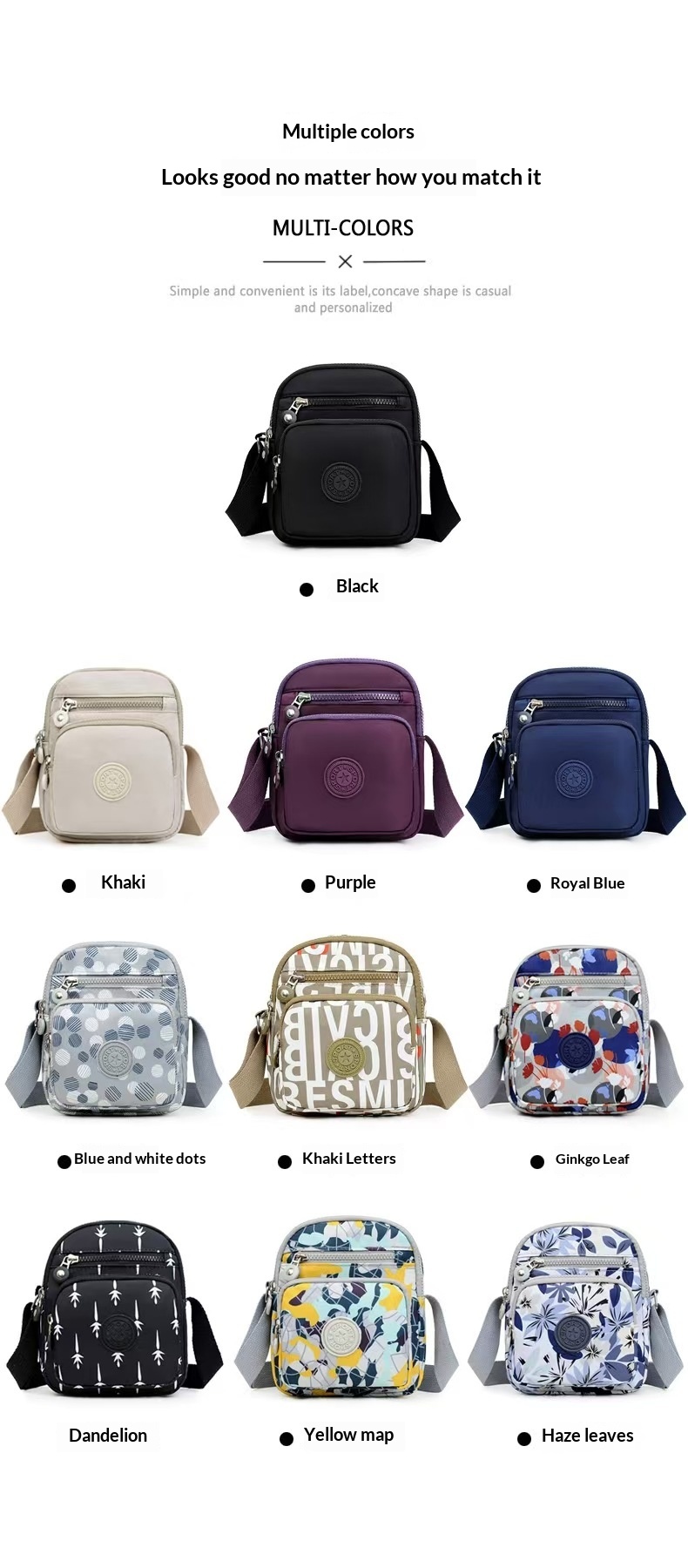 Lightweight Multi-Layer Oxford Cloth Crossbody Fashionable Small Square Bag - Image 13